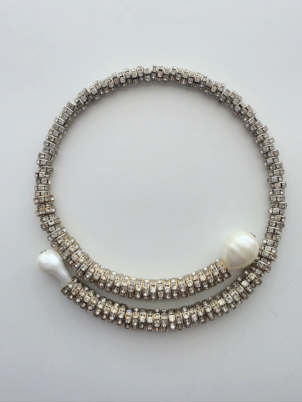 Anthropologie Crystal and Pearl Choker Necklace in Silver and Gold - Picture 8 of 10